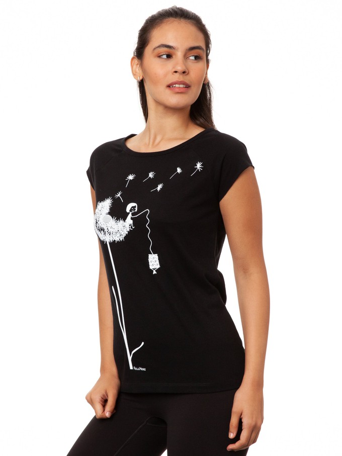 Pusteblume Cap Sleeve black from FellHerz T-Shirts - bio, fair & vegan
