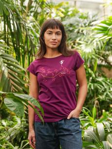 Asana Girl Cap Sleeve berry via FellHerz T-Shirts - bio, fair & vegan