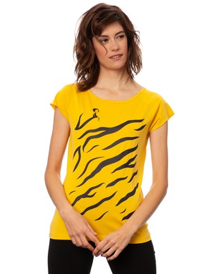 Tiger Girl Cap Sleeve sunshine from FellHerz T-Shirts - bio, fair & vegan