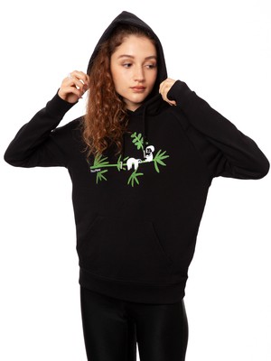Faultier Hoodie black from FellHerz T-Shirts - bio, fair & vegan