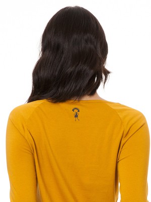 Raglan Longsleeve Seiltanz harvest gold from FellHerz T-Shirts - bio, fair & vegan Raglan Longsleeve Seiltanz harvest gold from FellHerz T-Shirts - bio, fair & vegan