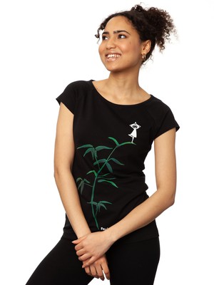 Yogamädchen Cap Sleeve black from FellHerz T-Shirts - bio, fair & vegan