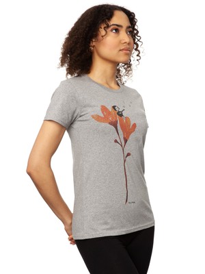 Gitarrenmädchen T-Shirt melange grey from FellHerz T-Shirts - bio, fair & vegan