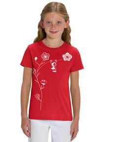 Schaukelmädchen Kids T-Shirt red via FellHerz T-Shirts - bio, fair & vegan
