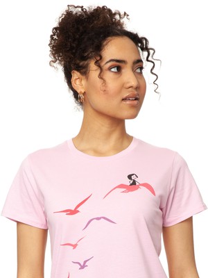 Möwenflug T-Shirt rosa from FellHerz T-Shirts - bio, fair & vegan