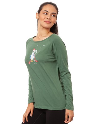 Raglan Longsleeve Möwen-Liebe ivy green from FellHerz T-Shirts - bio, fair & vegan Raglan Longsleeve Möwen-Liebe ivy green from FellHerz T-Shirts - bio, fair & vegan