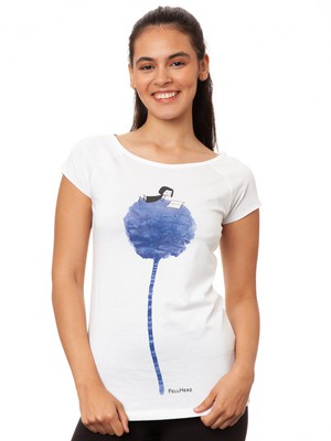 Blumenbuch Cap Sleeve white from FellHerz T-Shirts - bio, fair & vegan