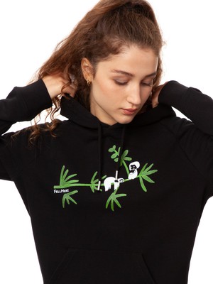 Faultier Hoodie black from FellHerz T-Shirts - bio, fair & vegan