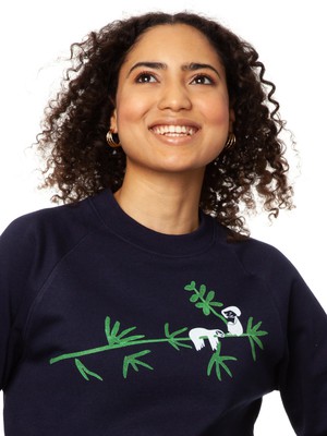 Faultier Raglan Sweater navy from FellHerz T-Shirts - bio, fair & vegan