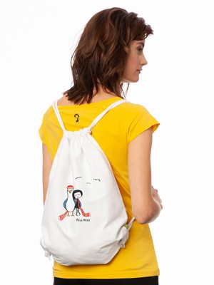 Möwen-Liebe Turnbeutel white from FellHerz T-Shirts - bio, fair & vegan