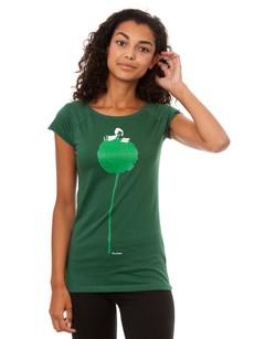 Blumenbuch Cap Sleeve scarab green via FellHerz T-Shirts - bio, fair & vegan