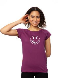 Smiley Cap Sleeve berry via FellHerz T-Shirts - bio, fair & vegan