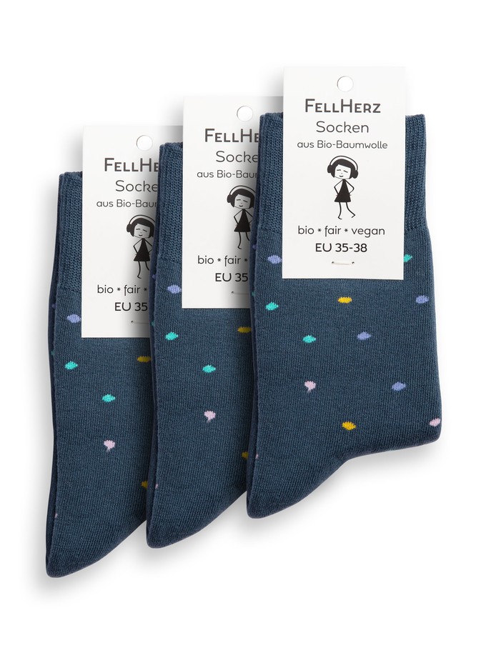 3er Pack warme Kuschel-Socken mit Bio-Baumwolle Konfetti thundercloud from FellHerz T-Shirts - bio, fair & vegan