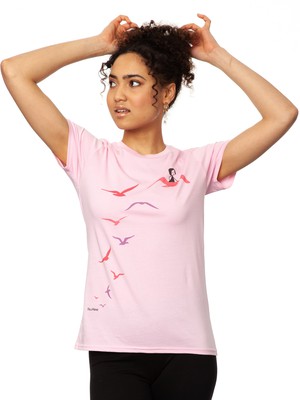 Möwenflug T-Shirt rosa from FellHerz T-Shirts - bio, fair & vegan