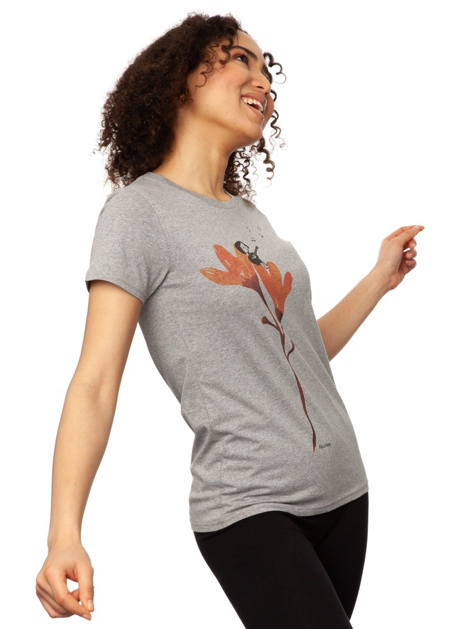 Gitarrenmädchen T-Shirt melange grey from FellHerz T-Shirts - bio, fair & vegan