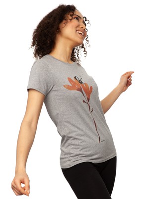 Gitarrenmädchen T-Shirt melange grey from FellHerz T-Shirts - bio, fair & vegan