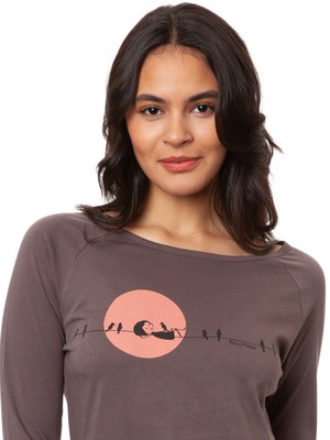 Raglan Longsleeve Sunrise volcanic grey from FellHerz T-Shirts - bio, fair & vegan Raglan Longsleeve Sunrise volcanic grey from FellHerz T-Shirts - bio, fair & vegan