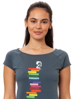 Books Girl Cap Sleeve thundercloud from FellHerz T-Shirts - bio, fair & vegan Books Girl Cap Sleeve thundercloud from FellHerz T-Shirts - bio, fair & vegan