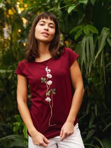 Glücksklee Cap Sleeve ruby via FellHerz T-Shirts - bio, fair & vegan