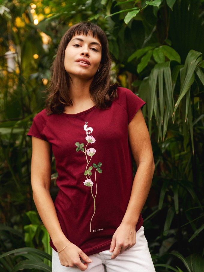 Glücksklee Cap Sleeve ruby from FellHerz T-Shirts - bio, fair & vegan