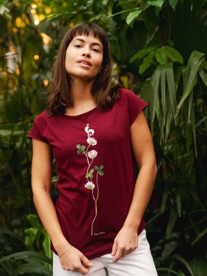 Glücksklee Cap Sleeve ruby from FellHerz T-Shirts - bio, fair & vegan