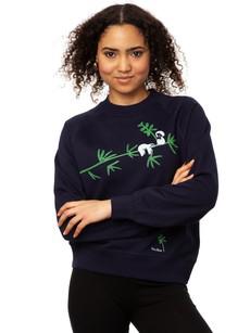 Faultier Raglan Sweater navy via FellHerz T-Shirts - bio, fair & vegan