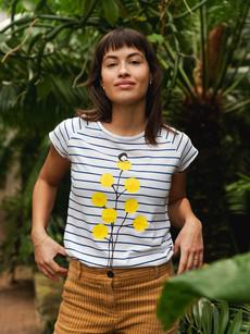Just relax Cap Sleeve striped white blue via FellHerz T-Shirts - bio, fair & vegan