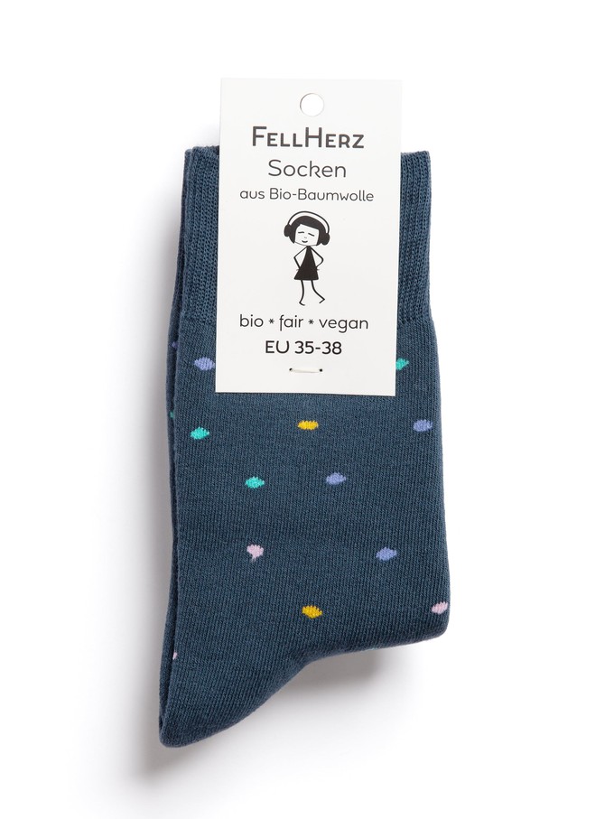 6er Pack warme Kuschel-Socken mit Bio-Baumwolle Mix Konfetti thundercloud und schwarz from FellHerz T-Shirts - bio, fair & vegan