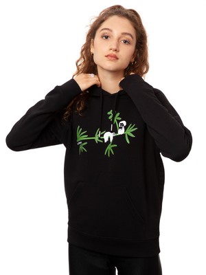 Faultier Hoodie black from FellHerz T-Shirts - bio, fair & vegan