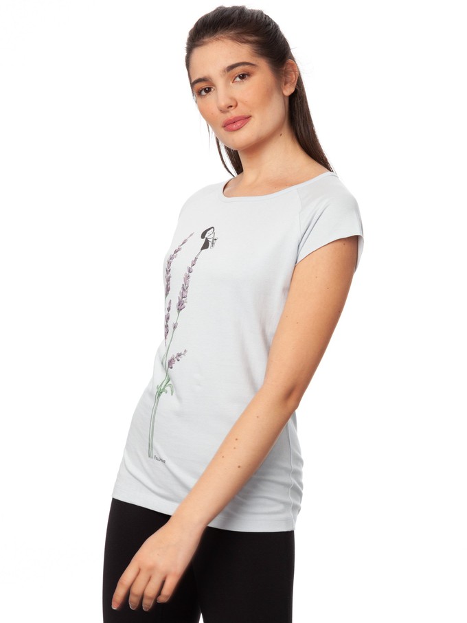 Saxofonmädchen Cap Sleeve sky blue from FellHerz T-Shirts - bio, fair & vegan