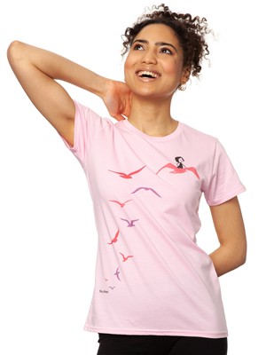 Möwenflug T-Shirt rosa from FellHerz T-Shirts - bio, fair & vegan