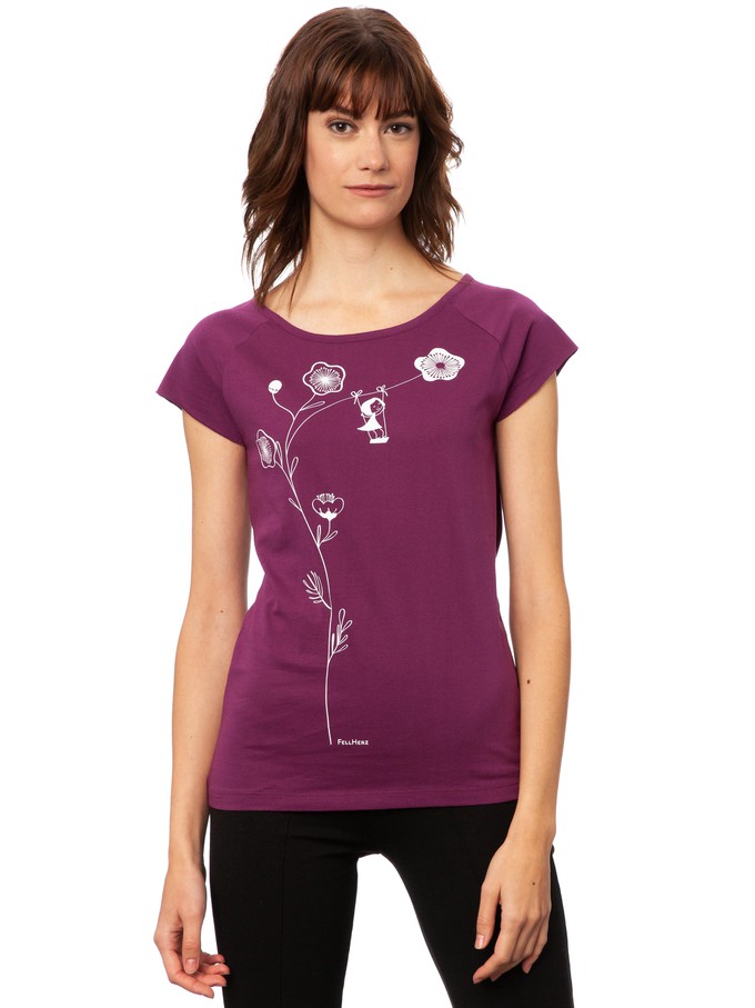 Schaukelmädchen Cap Sleeve berry from FellHerz T-Shirts - bio, fair & vegan