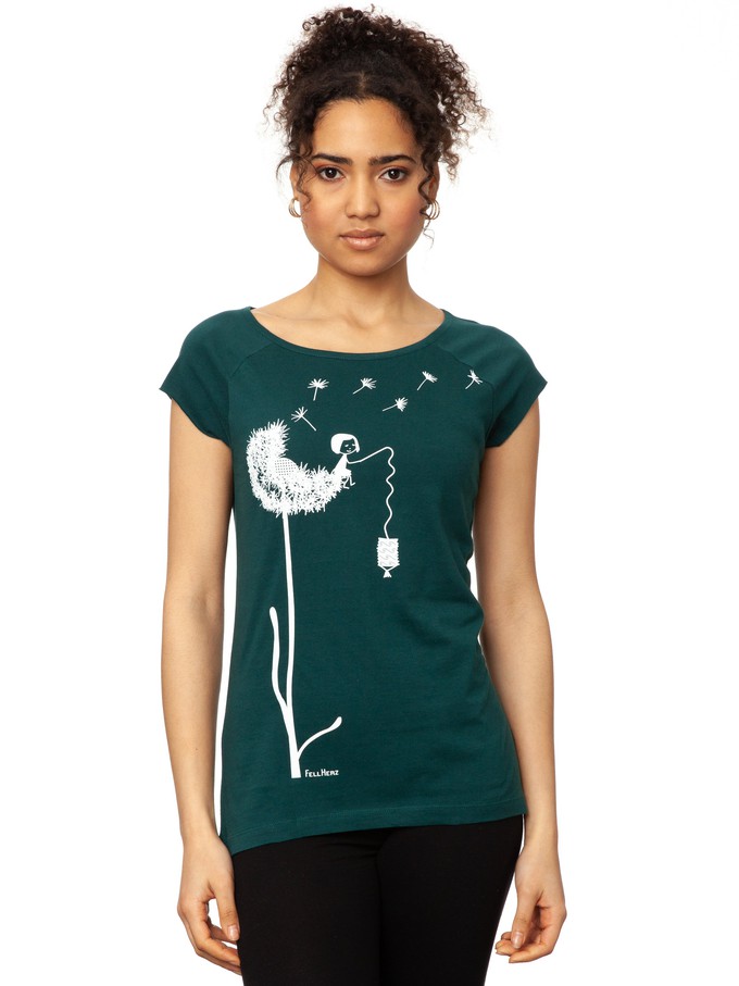 Pusteblume Cap Sleeve Deep Teal from FellHerz T-Shirts - bio, fair & vegan