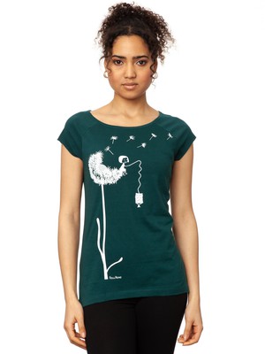 Pusteblume Cap Sleeve Deep Teal from FellHerz T-Shirts - bio, fair & vegan