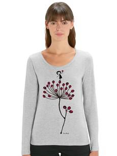 Blütenstempel Longsleeve heather grey via FellHerz T-Shirts - bio, fair & vegan