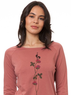 Raglan Longsleeve Glücksklee canyan rose from FellHerz T-Shirts - bio, fair & vegan Raglan Longsleeve Glücksklee canyan rose from FellHerz T-Shirts - bio, fair & vegan