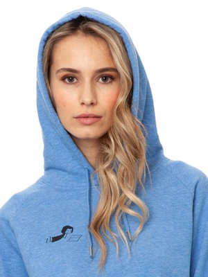 Buchmädchen Hoodie blue melange from FellHerz T-Shirts - bio, fair & vegan