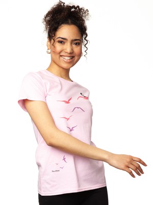 Möwenflug T-Shirt rosa from FellHerz T-Shirts - bio, fair & vegan