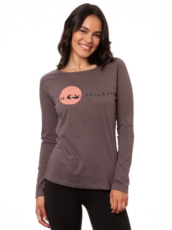 Raglan Longsleeve Sunrise volcanic grey from FellHerz T-Shirts - bio, fair & vegan Raglan Longsleeve Sunrise volcanic grey from FellHerz T-Shirts - bio, fair & vegan