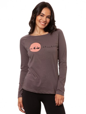Raglan Longsleeve Sunrise volcanic grey from FellHerz T-Shirts - bio, fair & vegan Raglan Longsleeve Sunrise volcanic grey from FellHerz T-Shirts - bio, fair & vegan
