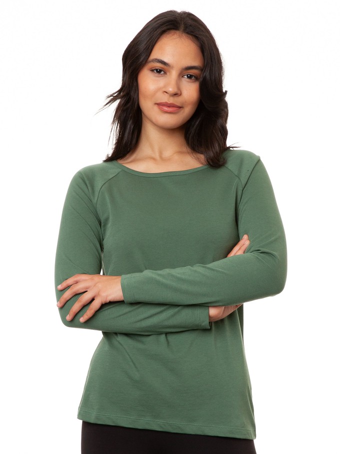 Raglan Longsleeve ivy green from FellHerz T-Shirts - bio, fair & vegan Raglan Longsleeve ivy green from FellHerz T-Shirts - bio, fair & vegan