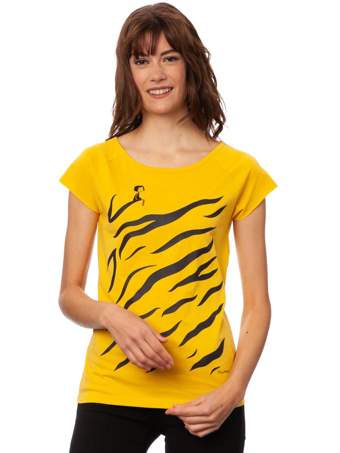 Tiger Girl Cap Sleeve sunshine from FellHerz T-Shirts - bio, fair & vegan