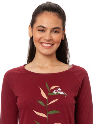 Raglan Longsleeve Booklover chestnut from FellHerz T-Shirts - bio, fair & vegan Raglan Longsleeve Booklover chestnut from FellHerz T-Shirts - bio, fair & vegan