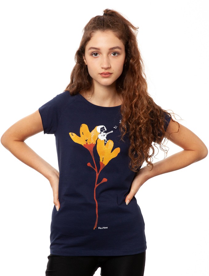 Gitarrenmädchen Cap Sleeve midnight from FellHerz T-Shirts - bio, fair & vegan Gitarrenmädchen Cap Sleeve midnight from FellHerz T-Shirts - bio, fair & vegan