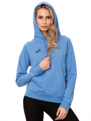Buchmädchen Hoodie blue melange from FellHerz T-Shirts - bio, fair & vegan