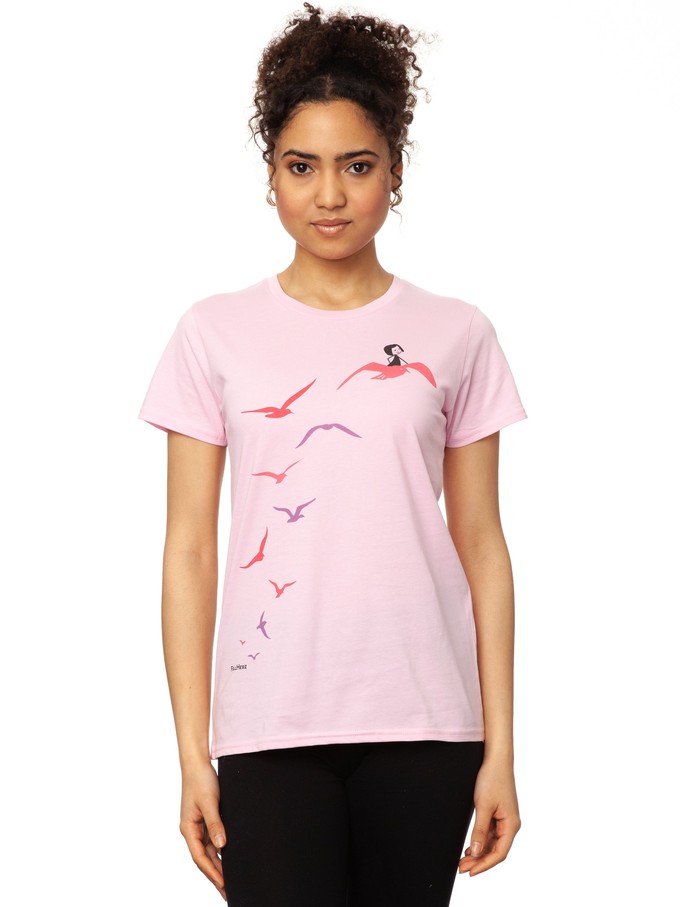 Möwenflug T-Shirt rosa from FellHerz T-Shirts - bio, fair & vegan