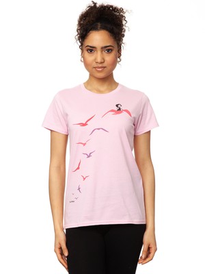 Möwenflug T-Shirt rosa from FellHerz T-Shirts - bio, fair & vegan