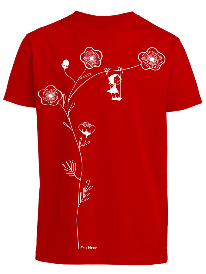 Schaukelmädchen Kids T-Shirt red from FellHerz T-Shirts - bio, fair & vegan