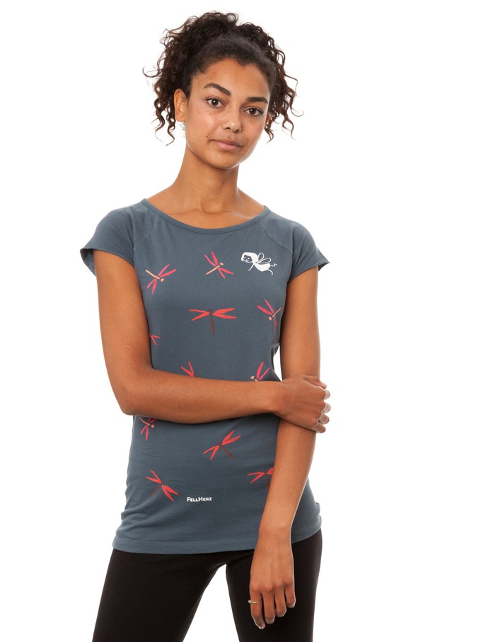 Libellenmädchen Cap Sleeve thundercloud from FellHerz T-Shirts - bio, fair & vegan Libellenmädchen Cap Sleeve thundercloud from FellHerz T-Shirts - bio, fair & vegan