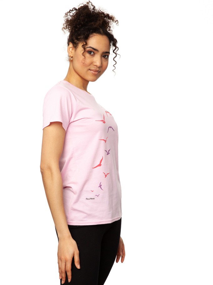 Möwenflug T-Shirt rosa from FellHerz T-Shirts - bio, fair & vegan